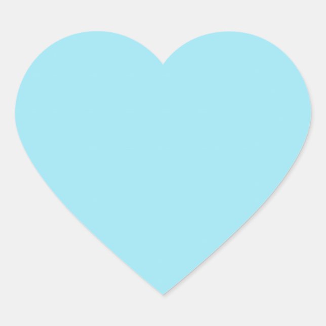 Blizzard Blue Solid Colour Heart Sticker (Front)