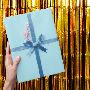 Blizzard Blue Solid Colour Wrapping Paper