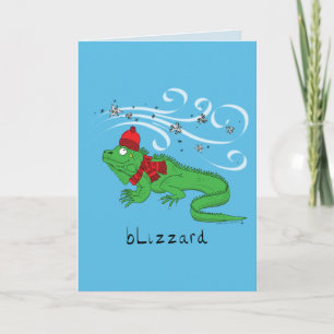 Blizzard - Funny Winter Lizard Card