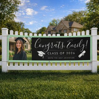 BLK & GREEN 2026 | Graduation Banner with Photo