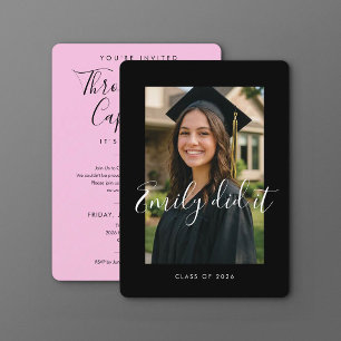 BLK & PINK 2026   Graduation Invite with Photo