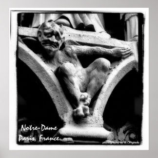 blk whitegargoyle poster Notre-Dame Paris, France
