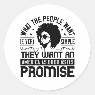BLM - America as good as its promise Classic Round Sticker