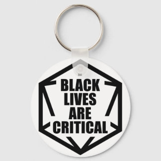 BLM Black Lives are Critical [B&W] Keychain