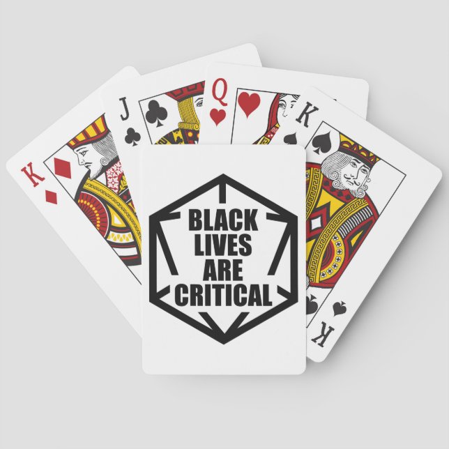BLM Black Lives are Critical [B&W] Playing Cards (Back)