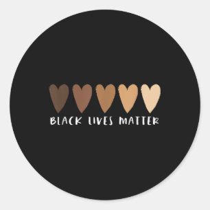 Blm Black Lives Heart Classic Round Sticker