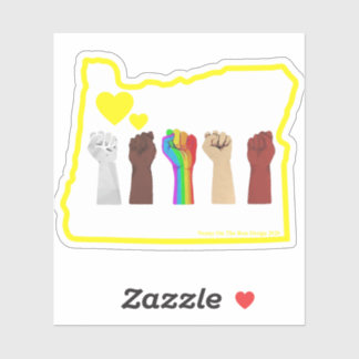 BLM + Égalité - Autocollant Oregon Clair