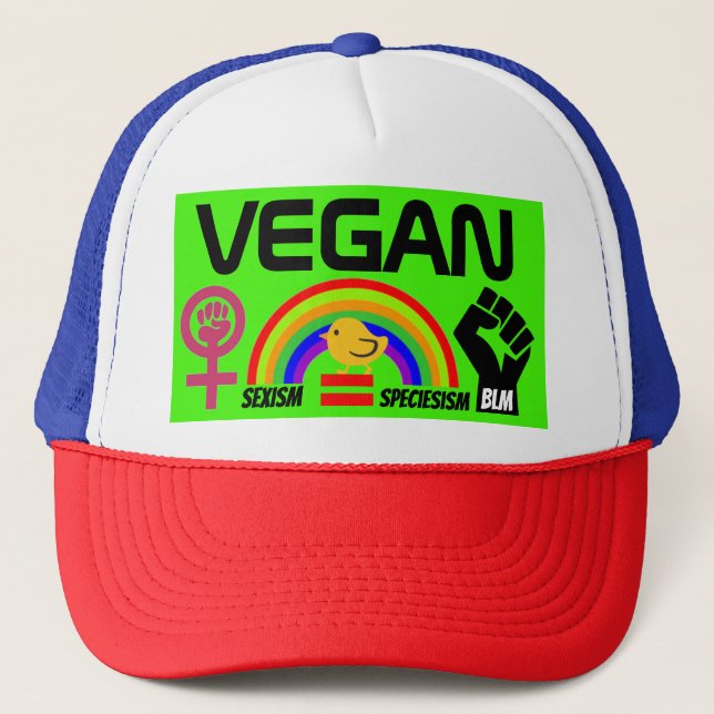 BLM LGBT Feminist Animal Civil Rights Equality Trucker Hat (Front)