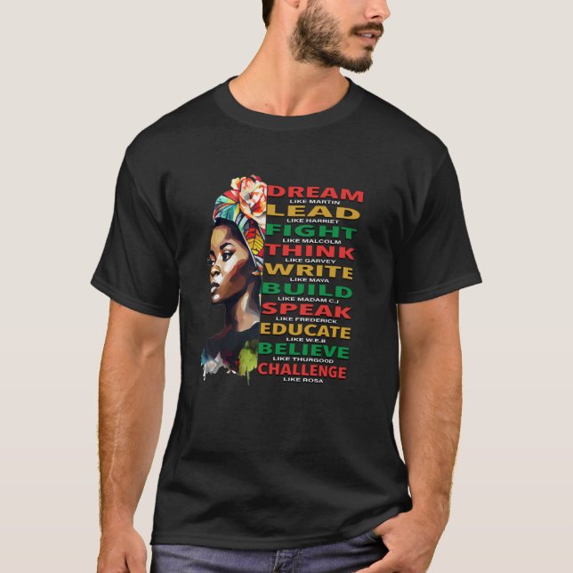 BLM Melanin Pride African American Black History T-Shirt (Front)