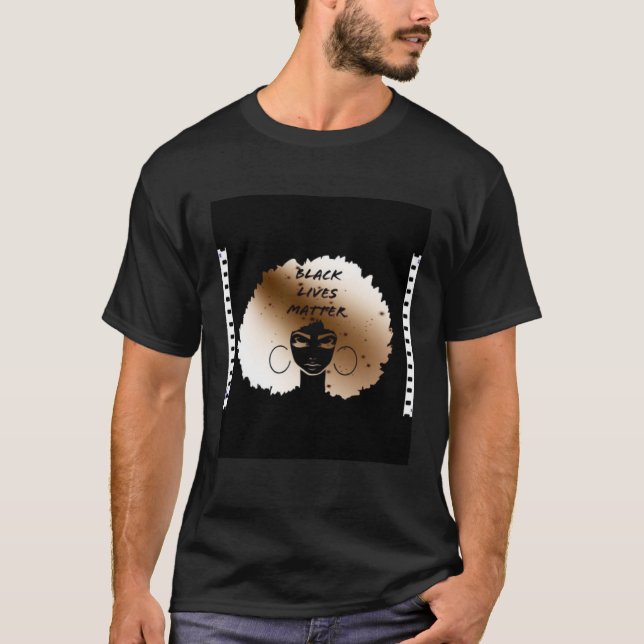 BLM Progressive with Black Girl Afro T-Shirt (Front)