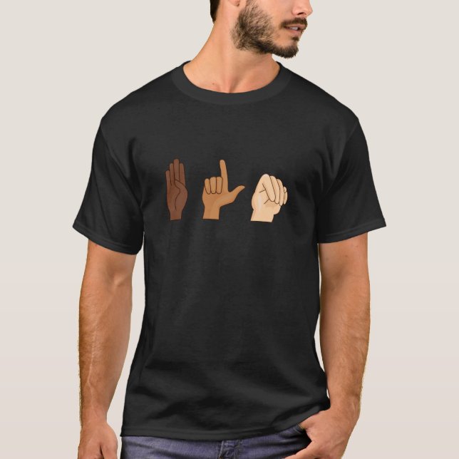 BLM Sign Language ASL Equality Gift T-Shirt (Front)