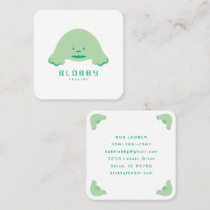 Blobby Character Logo Fun Mascot Brand Design Square Business Card