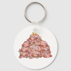 Blobfish Christmas Tree Funny Animal Christmas Key Keychain