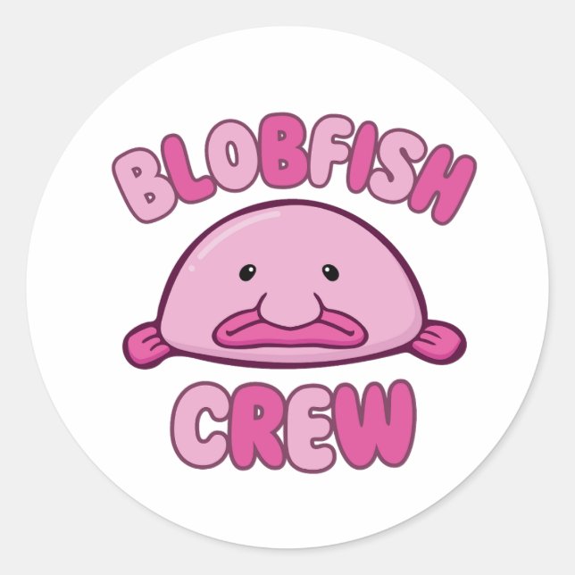 Blobfish Crew Classic Round Sticker (Front)