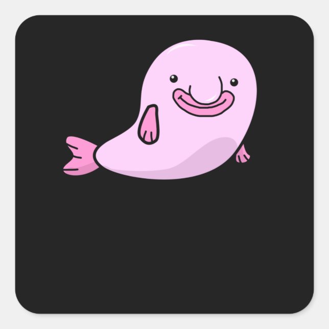Blobfish Gift Girls Boys Underwater Blobfish Square Sticker (Front)