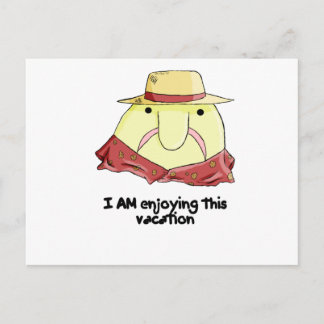 Blobfish on vacation postcard