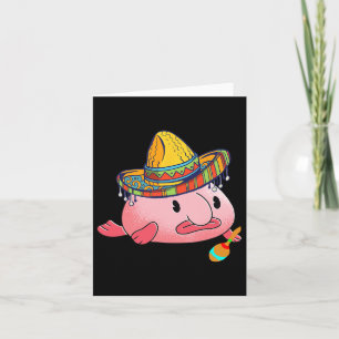 Blobfish Ugly Fish Deep Sea Funny Sombrero Costume Card