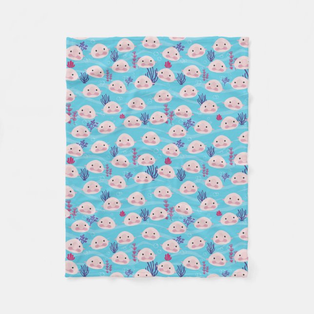 Blobfish ugly fish fleece blanket (Front)
