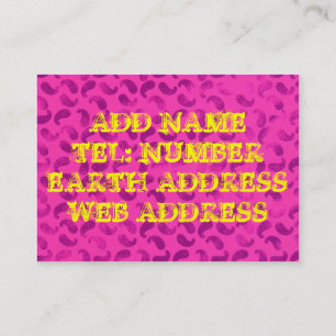 Blobs violets sur Carte de visite rose