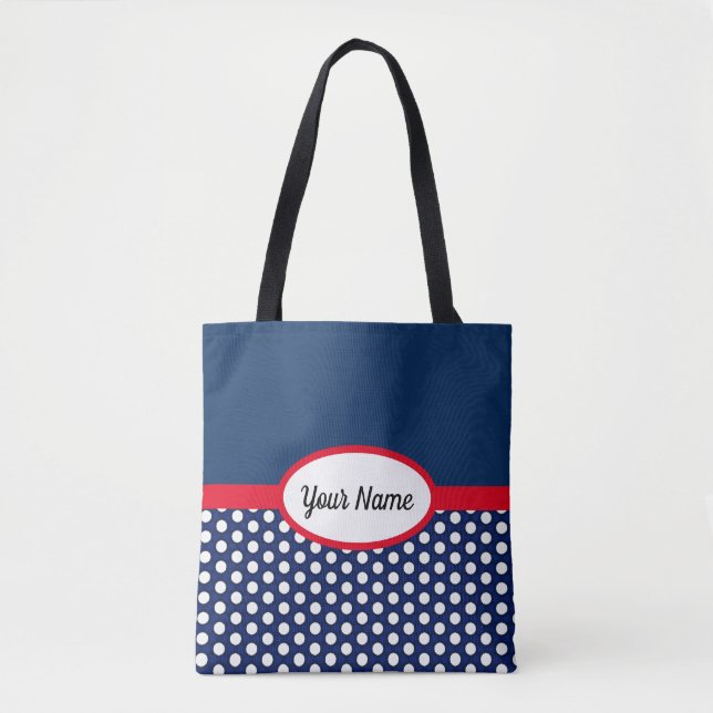 Bloc bleu marine et Sac fourre-tout Pois (Devant)