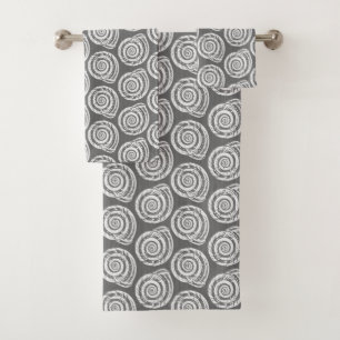 Bloc de coquillages spiraux Impression, gris / gri