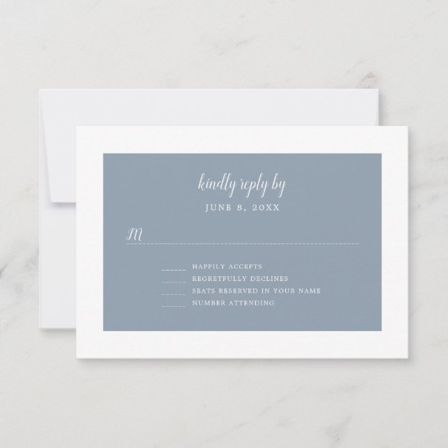 Bloc de couleur bleu poussiéreux rsvp | couleur pe (Devant)