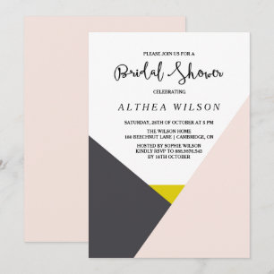 Bloc de couleur   Invitation moderne de douche nup