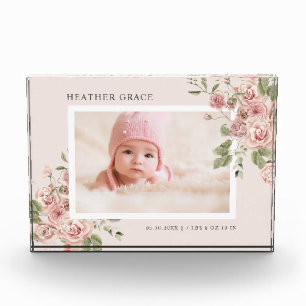 Bloc de photo de bébé floral