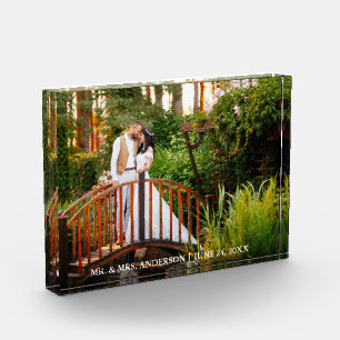 Bloc de photo de mariage avec noms des mariés et d