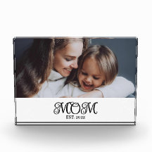 Bloc de photo de script moderne établi par maman p