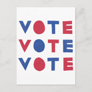Bloc Lettre VOTE VOTE VOTE Carte postale verticale