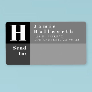 Bloc moderne noir et gris Adresse de retour et d'e