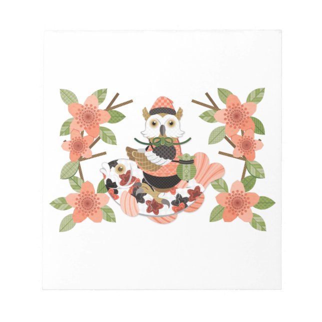 Bloc-note 梟 と 鯉/Un hibou et une carpe (Devant)