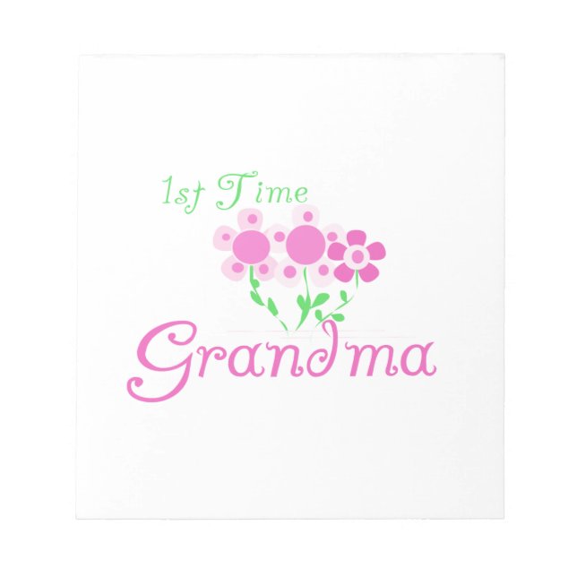 Bloc-note 1ère fois Grandma Fleurs roses cadeaux (Devant)