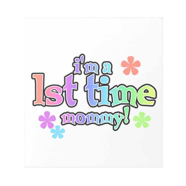 Bloc-note 1ère fois Mommy Rainbow Text Cadeaux (Devant)