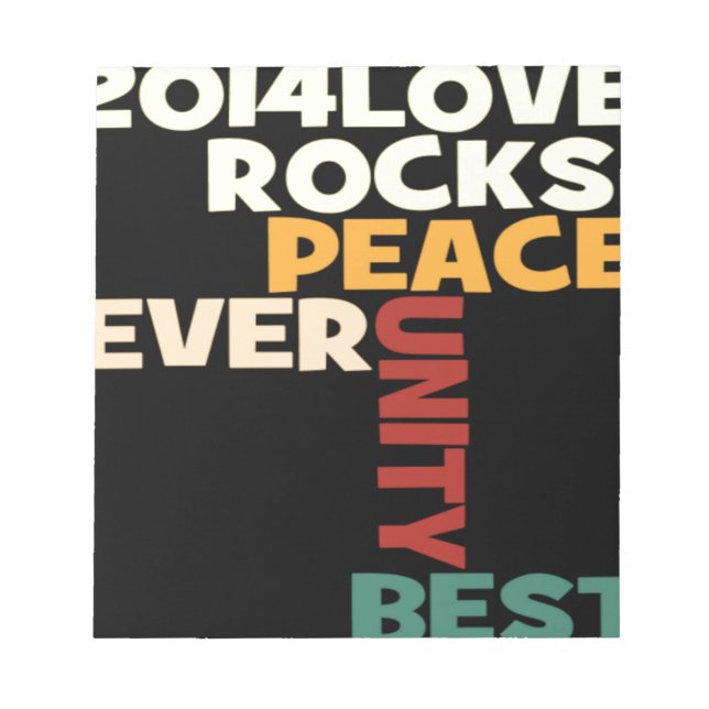 Bloc-note 2014 Love Rocks Peace Art Imprimer (Devant)