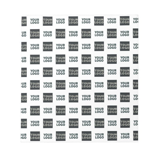 Bloc-note 2 logos simple répétant le logo | blanc (Devant)