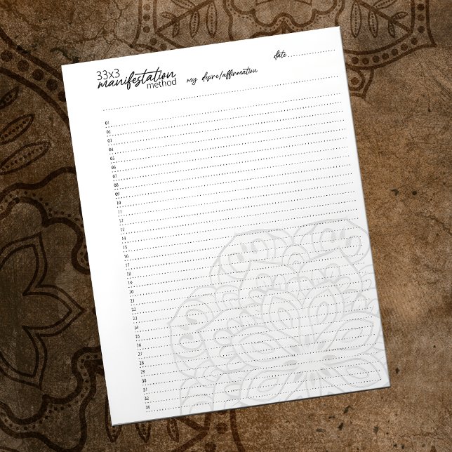 Bloc-note 33x3 Méthode de manifestation, Loi d'attraction (Créateur téléchargé)