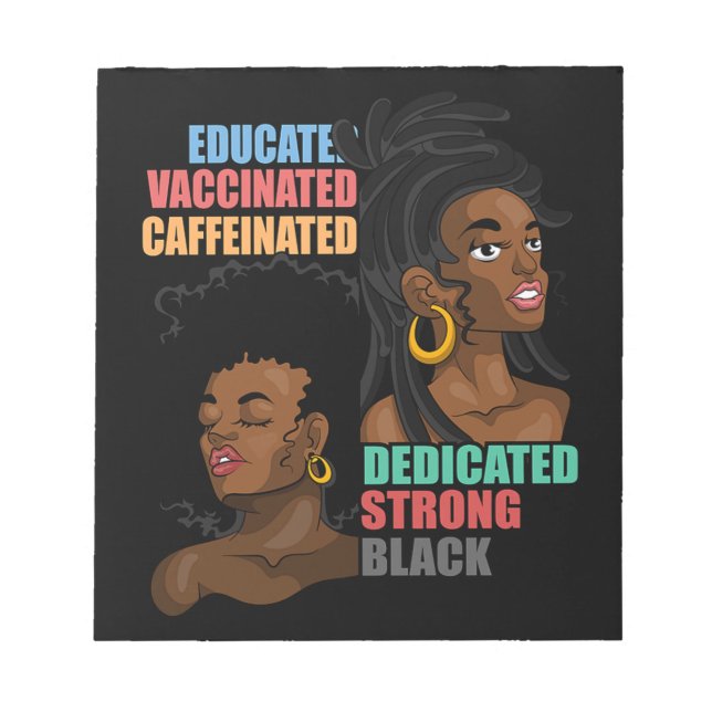 Bloc-note 3 Africaine Américaine Égalité Black Strong Pro (Devant)
