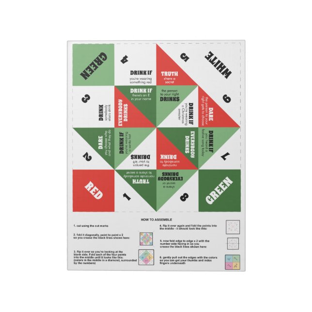 Bloc-note 40 Cootie Catcher Jeux - Odeurs de Noël (Tourné)