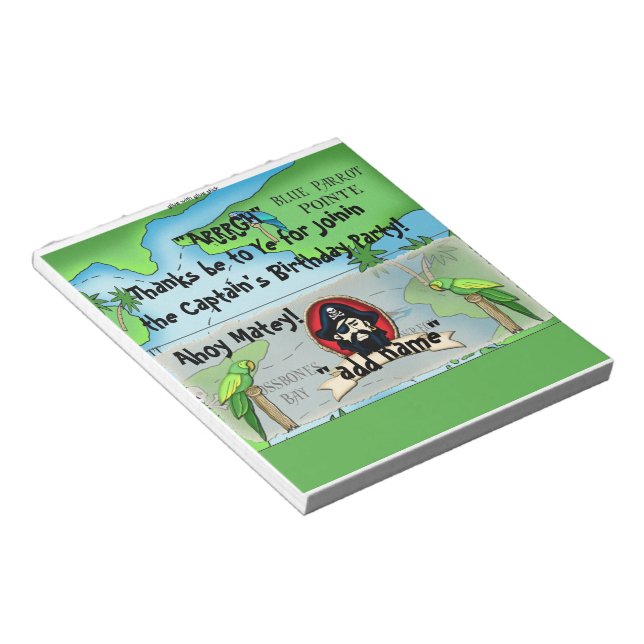 Bloc-note 40 Pirate Birthday Candy Bar Wrapper Party Faveur (Incliné)