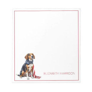 Bloc-note 4 juillet Patriotic Hound Dog Personnalisé