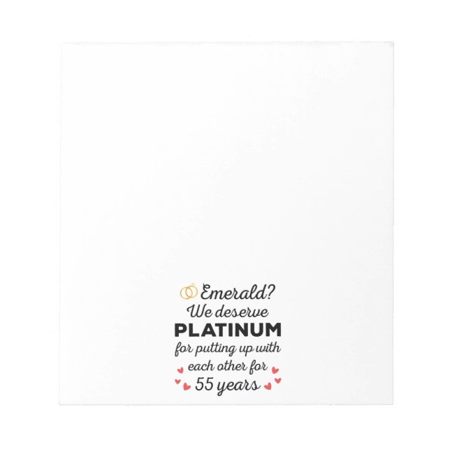 Bloc-note 55e anniversaire du Mariage I - Emerald Funny Coup (Devant)