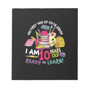 Bloc-note 5e Grade Teacher My First Day