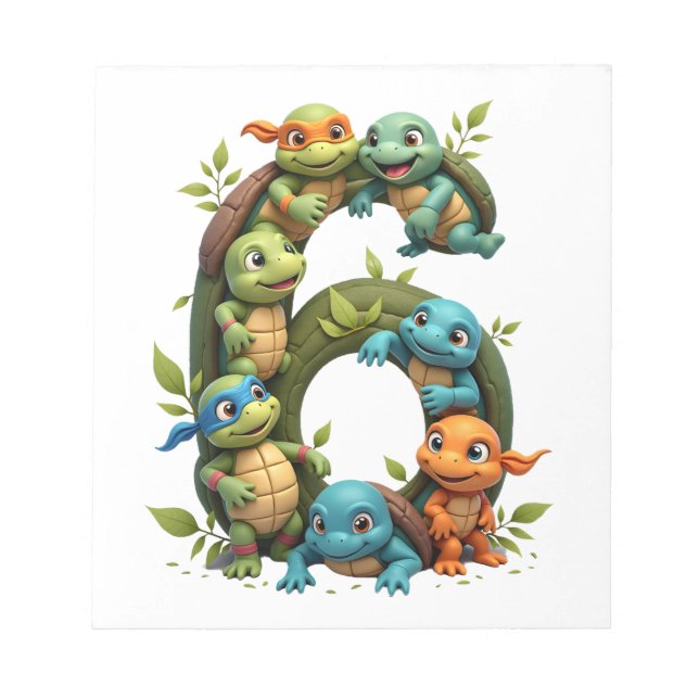 Bloc-note 6th Birthday Sea Turtle Tortoise Theme Party 6 Yea (Devant)