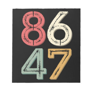 Bloc-note 86 47 Anti Trump Vintage 80s style rétro