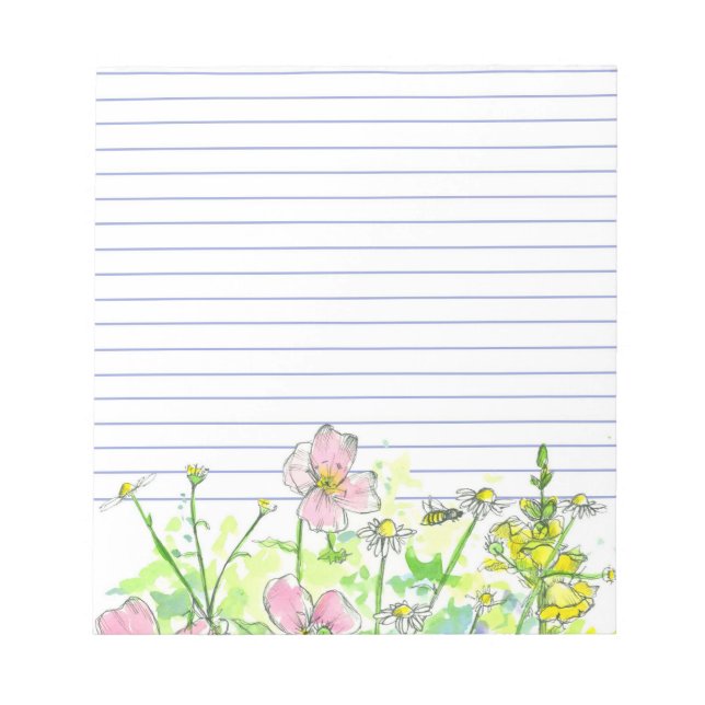 Bloc-note Abeille de miel Chamomile Snapdragons Jaunes Linke (Devant)