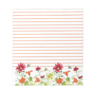 Bloc-note Abeille de miel Orange Nasturtium Cosmos Linked