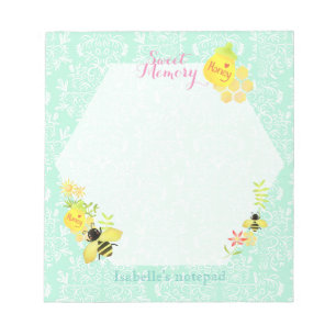 Bloc-note Abeille de miel Turquoise