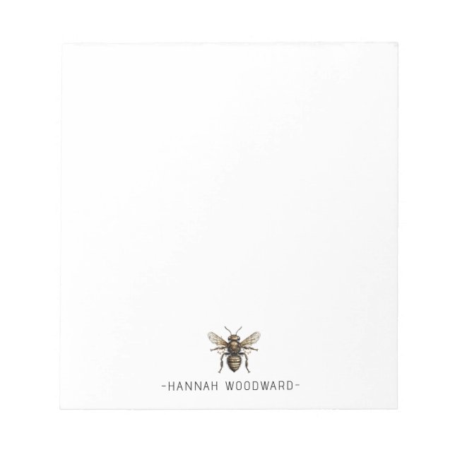 Bloc-note Abeille d'or personnalisée (Devant)